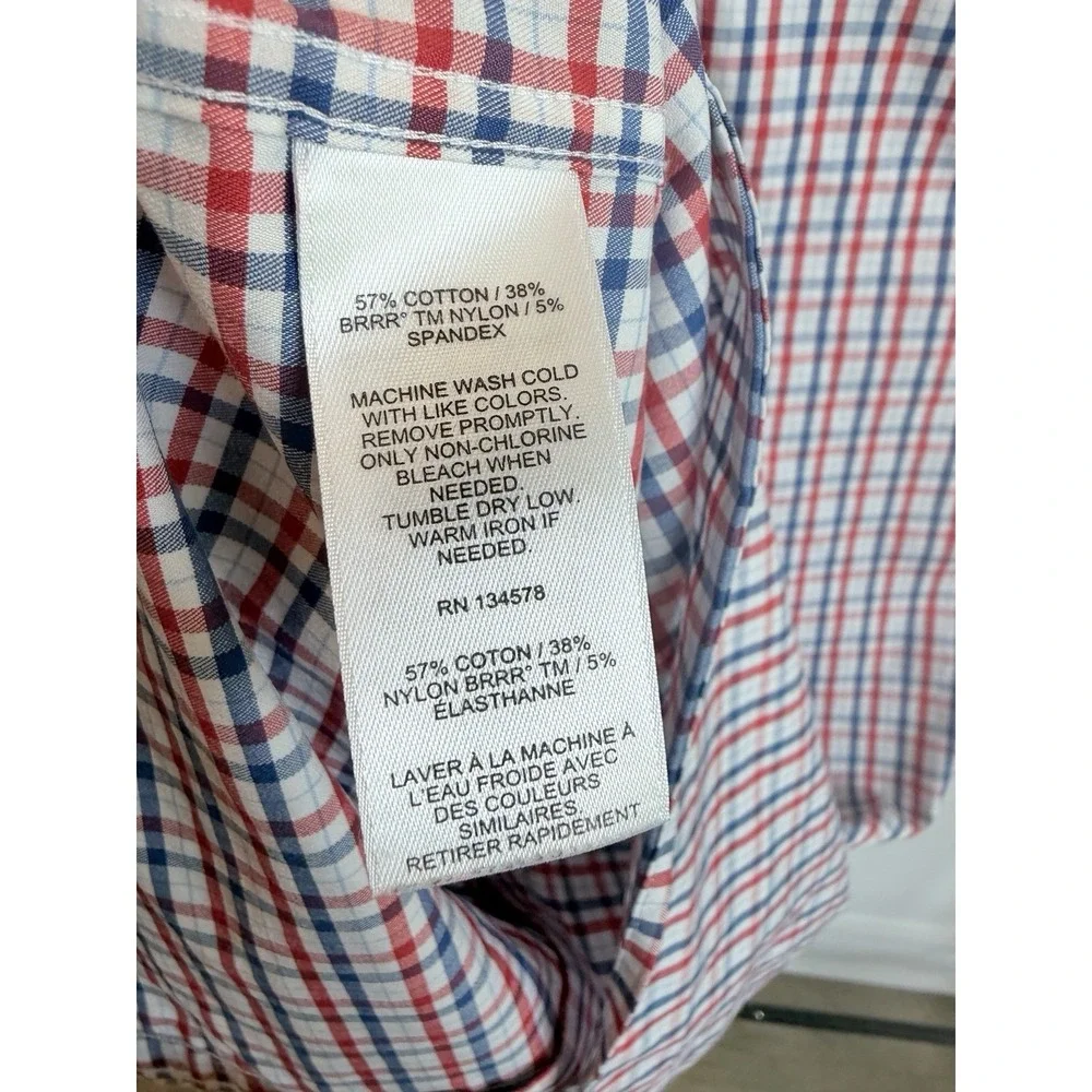 Vineyard Vines OTG Shirt Boys Small 8-10 On The Go Performance Plaid Brrr